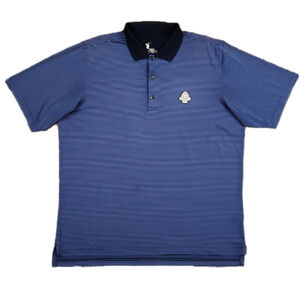 F&G Tech Light & Navy Blue Stripes The Royal Dublin Golf Club Polo Shirt